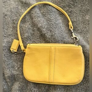 Coach Yellow Leather Wristlet